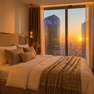 Фотография квартиры Апартаменты Sky City Moscow 75 этаж! Шикарный вид на МГУ, Парк Победы, Лужники, башни и город! Дизайнерский! Закатная стороны!