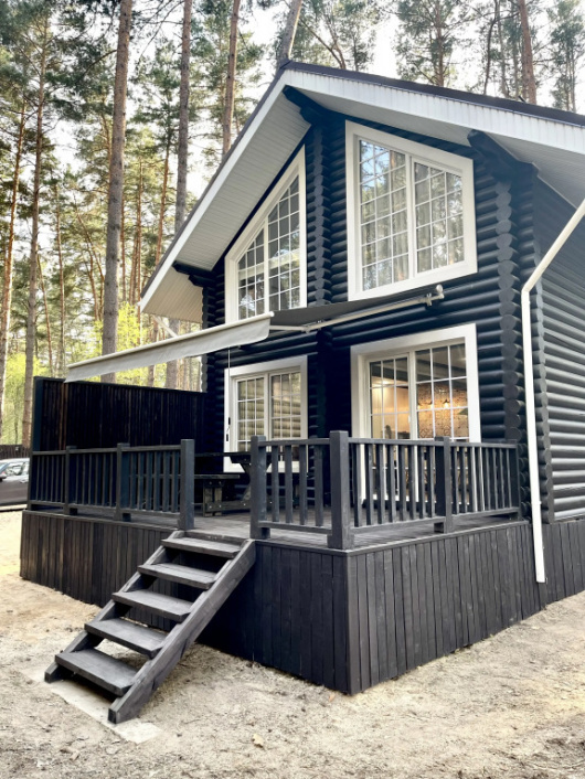 Фотографии Коттеджа 
            Частный Дом Бревенчатый Дом в Соснах