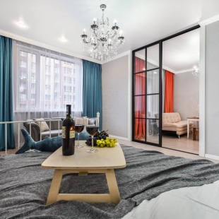 Фотография квартиры Апартаменты Однокомнатная с Дизайнерским ремонтом