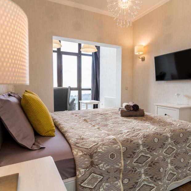 Фотографии квартиры 
            Апартаменты c видом на Морe и Гоpы в ЖК Aльбaтpос oт LеtoApart