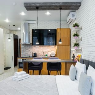 Фотография квартиры Апартаменты Lalapart Gray-white с панорамными окнами у метро ЦСКА