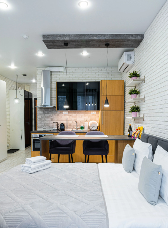 Фотография квартиры Апартаменты Lalapart Gray-white с панорамными окнами у метро ЦСКА