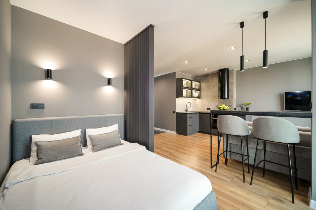 Фотография квартиры Квартира студия на сутки Студия в новостройке Минск Мир Быстрое заселение Wi-Fi Парковка