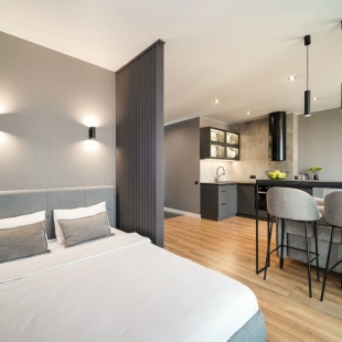 Фотография квартиры Квартира студия на сутки Студия в новостройке Минск Мир Быстрое заселение Wi-Fi Парковка