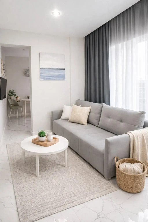 Фотография квартиры Апартаменты Мемфис Апарт с диваном,кухней и террасой