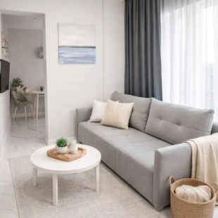 Фотография квартиры Апартаменты Мемфис Апарт с диваном,кухней и террасой