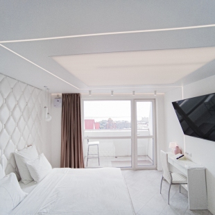 Фотография квартиры Апартаменты 18 этаж,студия 36кв.м,джакузи,балкон,вид на Волгу,новый дом,самый центр,вокзал пешком