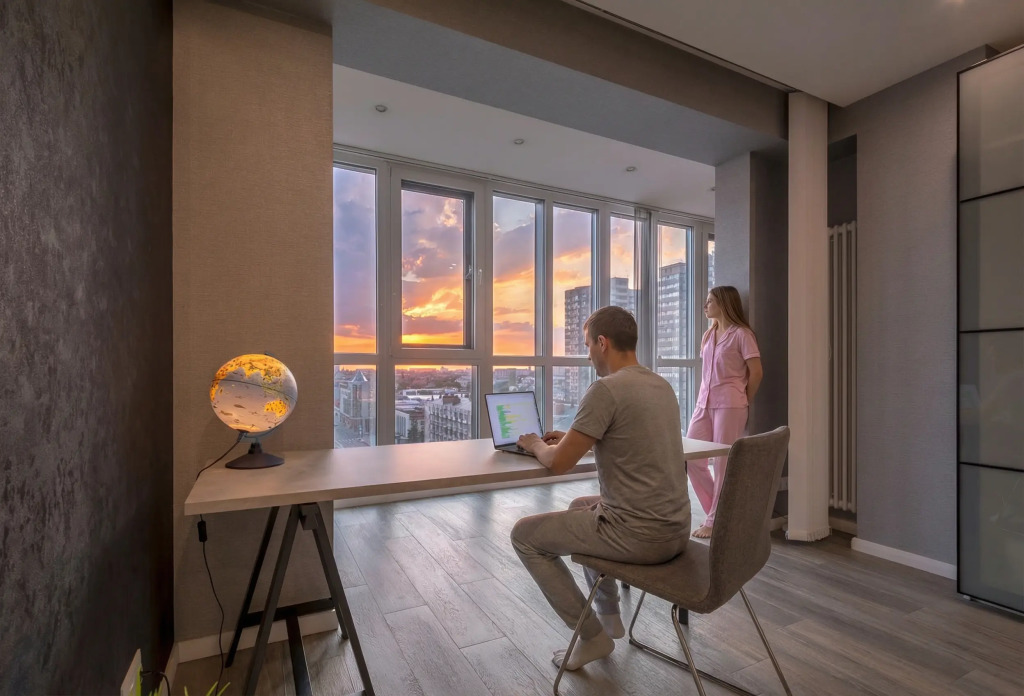 Фотография квартиры Апартаменты с панорамным видом: наслаждайтесь закатами в центре города рядом с ТРЦ «Галерея»