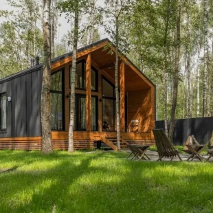 Фотография Коттеджа Частный дом Домик в лесу с камином и банным чаном