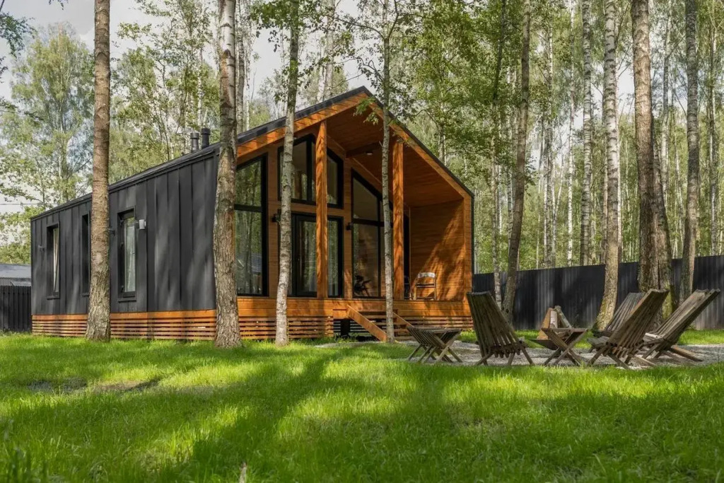 Фотография Коттеджа Частный дом Домик в лесу с камином и банным чаном