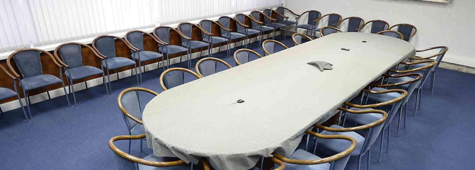 Фотография конференц-зала Синий зал Медиацентра Российской газеты