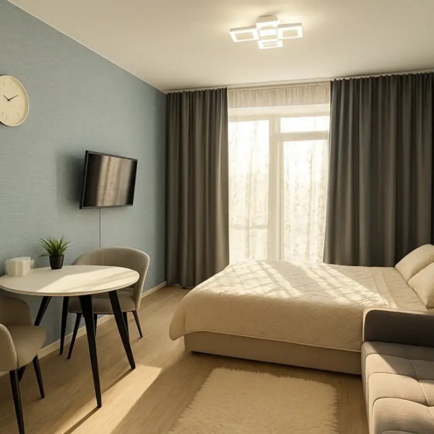 Фотографии квартиры 
            Квартира Современная студия в ЖК "Шотландия"