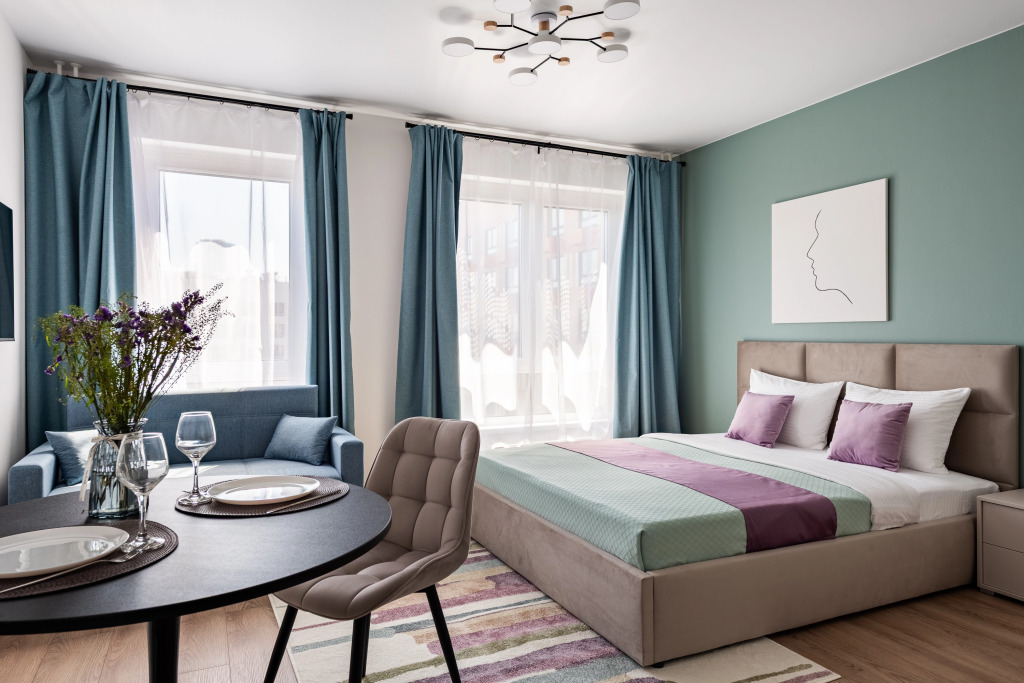 Фотография квартиры Квартира Лавандовые Сны - красивый вид на город с 31 этажа