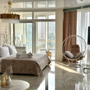 Фотография квартиры Апартаменты Атмосфера комфорта студия Золотая антилопа с лоджией