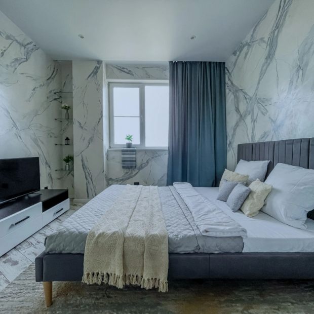 Фотографии квартиры 
            Квартира Green FOX с видом на город и реку Кутум