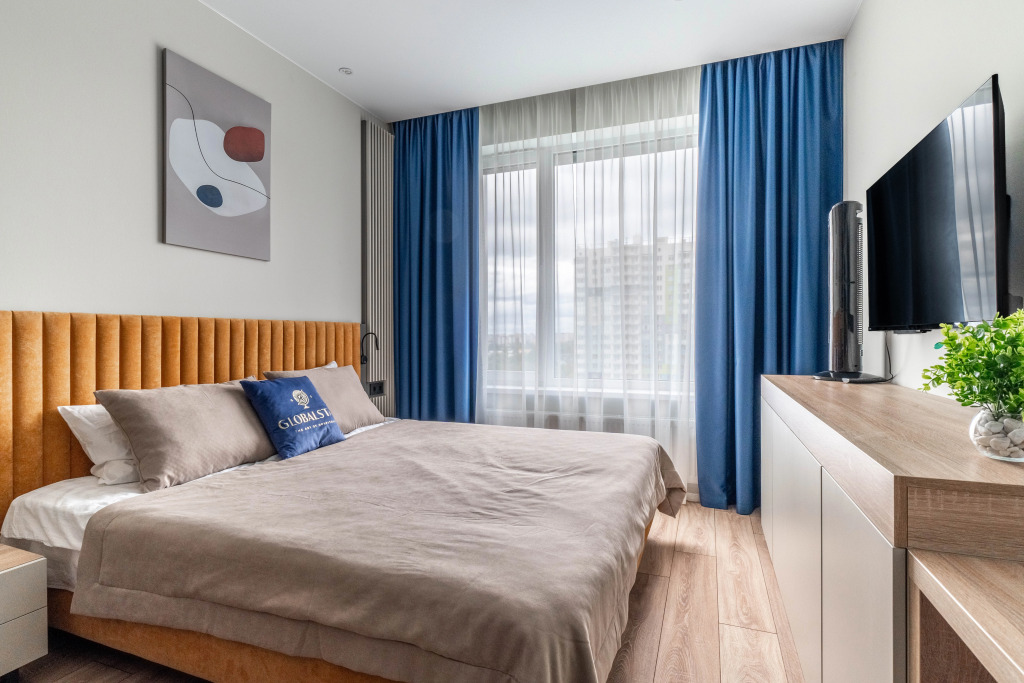 Фотография квартиры Apartment GLOBALSTAY. Новая студия Ладожский Авенир 10 мин м. Ладожская