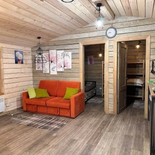 Фотография Коттеджа Частный дом с панорамными окнами в березовом лесу, терраса, баня, мангал