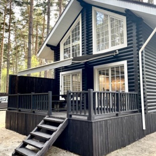 Фотография Коттеджа Частный Дом Бревенчатый Дом в Соснах