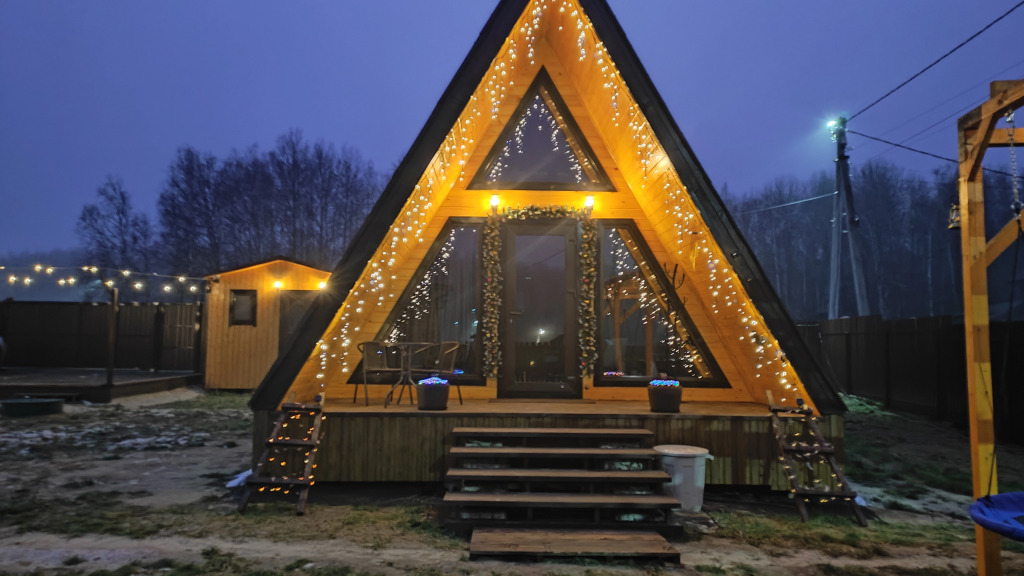 Фотография Коттеджа Частный Дом А-фрейм с банным чаном