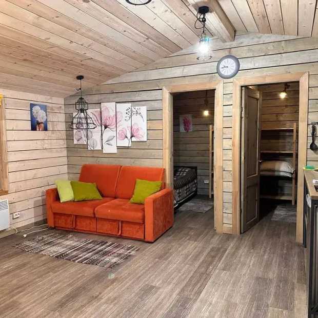 Фотографии Коттеджа 
            Частный дом с панорамными окнами в березовом лесу, терраса, баня, мангал