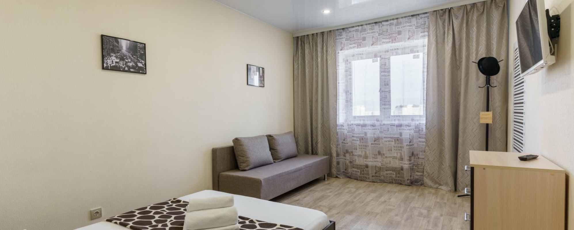 Фотографии квартиры Однокомнатная квартира для размещения до четырех человек в новом жилом комплексе Кристалл