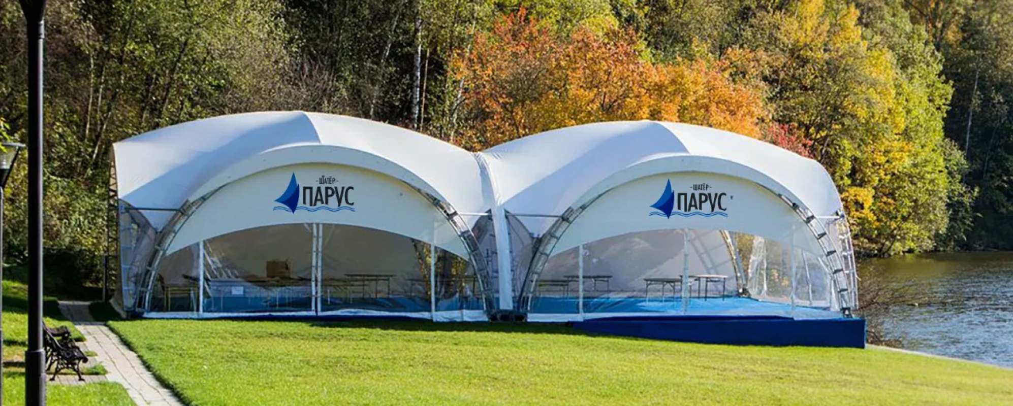 Фотографии летней террасы Шатер Парус