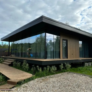 Фотография Коттеджа Частный дом Большой у реки с камином и сауной