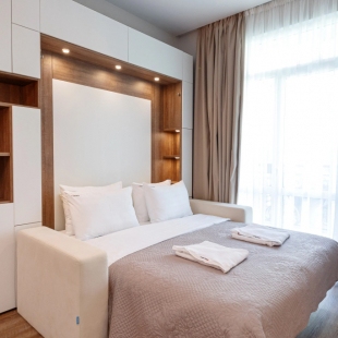 Фотография квартиры Апартаменты RED APARTMENTS Арт Лайт Сити апартамент Адамс