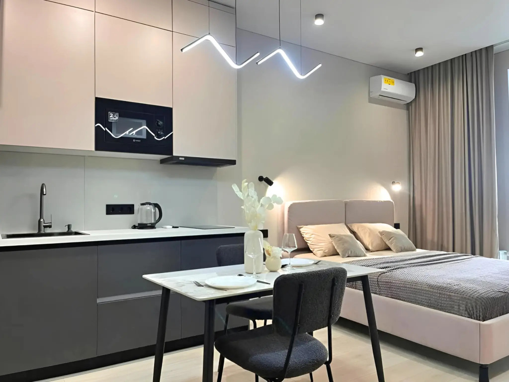 Фотография квартиры Квартира Апартаменты от ProКвартиры возле Ак Барс Арена, ДВВС и аквапарка по улице Сибгата Хакима 51 2 студия