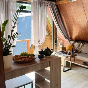 Фотография Коттеджа Шале А-фрейм Горный приют в эко стиле с потрясающим видом на горы Красной Поляны