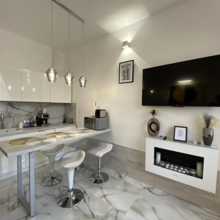 Фотография квартиры Апартаменты в современном стиле с камином