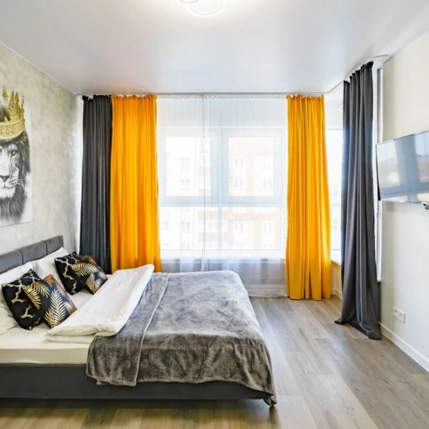 Фотографии квартиры 
            Апартаменты Брутальный Лев на 23 этаже с панорамным видом на реку