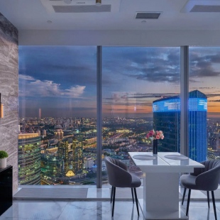 Фотография квартиры Апартаменты Sky City Moscow 80 этаж Вид на МГУ, Лужники, Парк победы, Воробьевы горы! Уникальный вид!