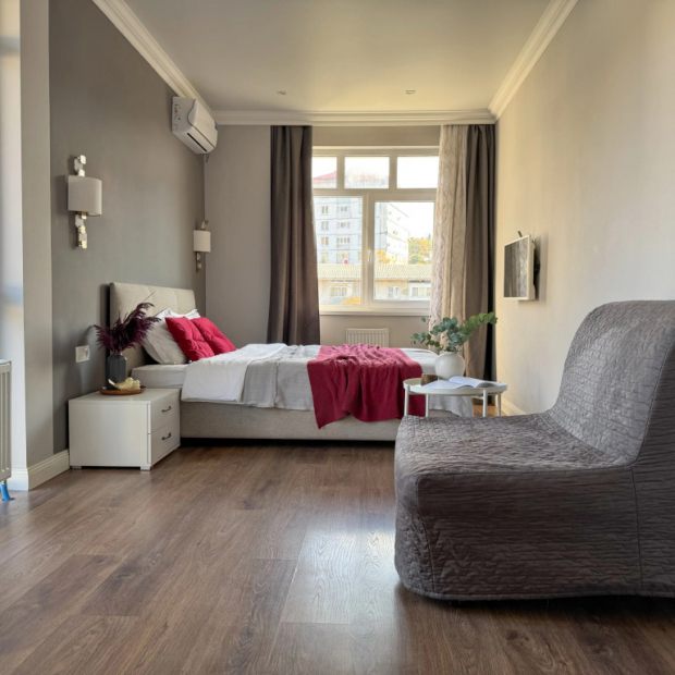 Фотографии квартиры 
            Апартаменты с балконом у реки рядом с пляжем