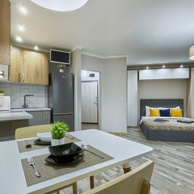 Фотографии квартиры 
            Квартира Уютная и Стильная Студия с Кондиционером в Доме Бизнес-Класса