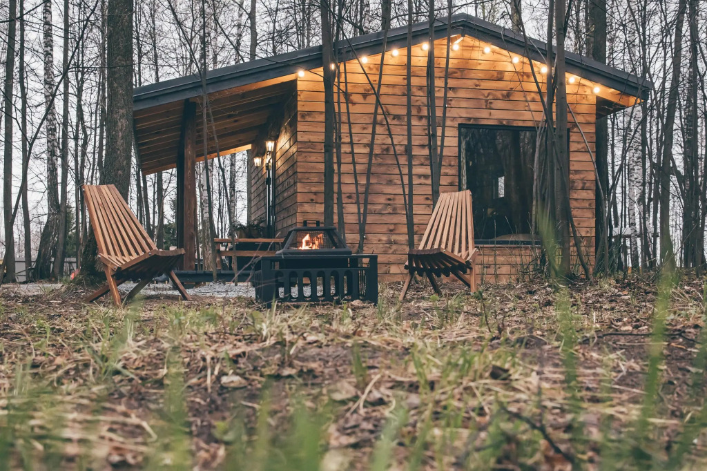 Фотография Коттеджа Частный дом Домик в лесу с чаном и баней