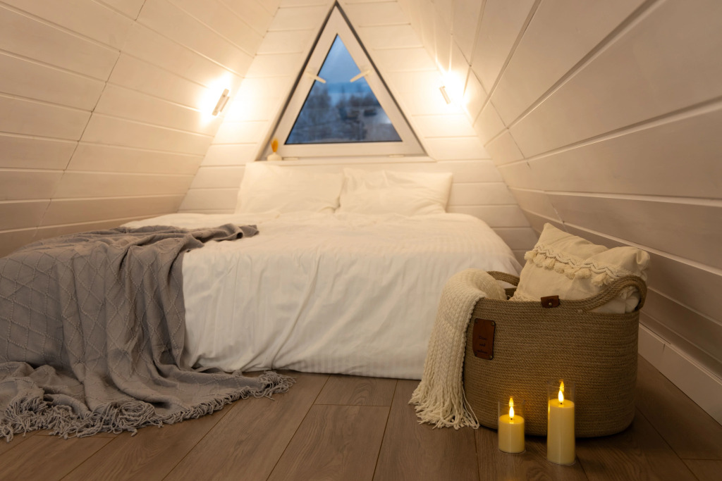 Фотография Коттеджа Частный дом в Стиле A-Frame на Берегу Озера