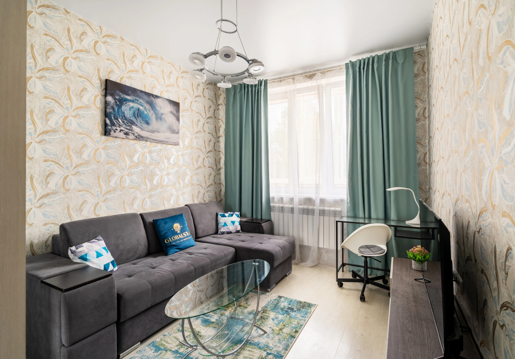 Фотография квартиры Апартаменты GLOBALSTAY на Куриленко. Уникальная 3-хкомн кв Купе Поезда