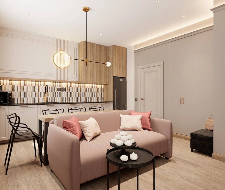 Фотография квартиры Апартаменты "ФИОРЕ" в стиле Современная классика в центре города