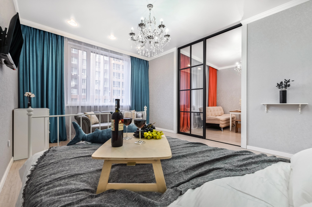 Фотография квартиры Апартаменты Однокомнатная с Дизайнерским ремонтом