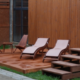 Фотография Коттеджа Частный дом Уютный с купелью, сауной и камином Лаундж с гамаком и лежаками