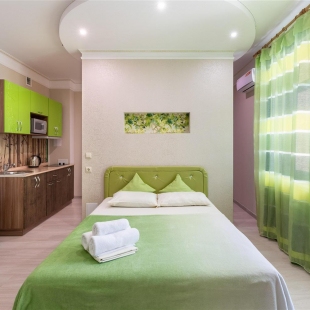 Фотография квартиры Однокомнатная квартира класса люкс в зеленых тонах