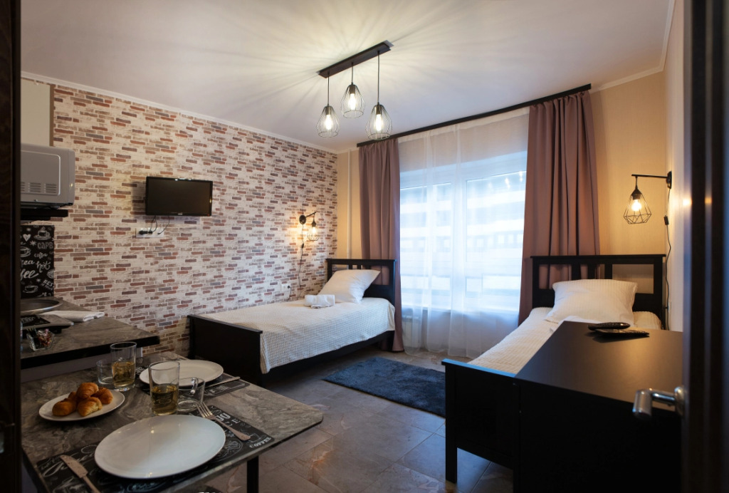 Фотография квартиры ElenaSweetHome на Домодедовской Квартира Лофт с двумя односпальными кроватями