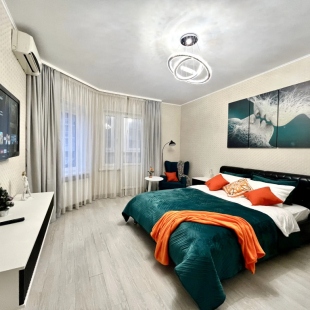 Фотография квартиры Квартира Светлая евродвушка комфорт-класса в центре Краснодара, ЖК Аврора, панорамный вид с 16 этажа