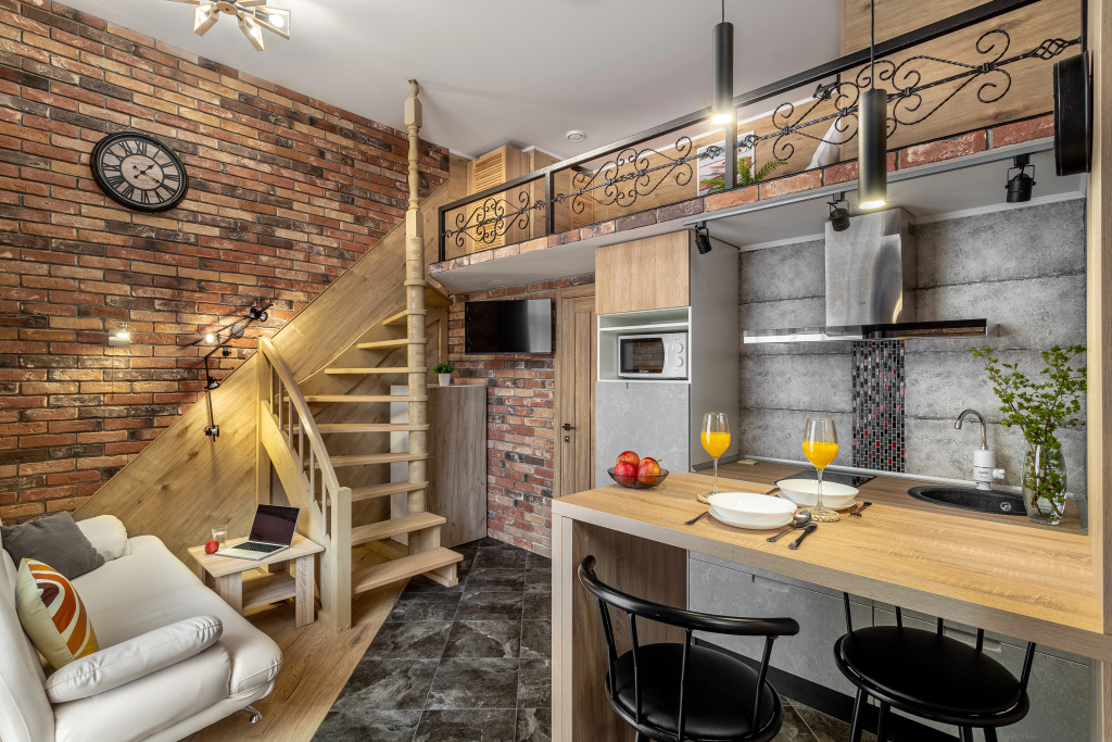 Фотография квартиры Апартаменты Двухэтажные в Стиле Гранж от Home Group