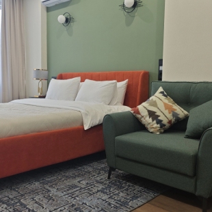 Фотография квартиры Новая Студия -апартамент с кухней, посудомойкой, стиралкой для двоих + допместо 3 этаж 10 минут от центра Нижнего Новгорода