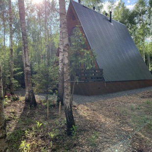 Фотография Коттеджа Частный дом A-фрейм в лесу Зеленого города