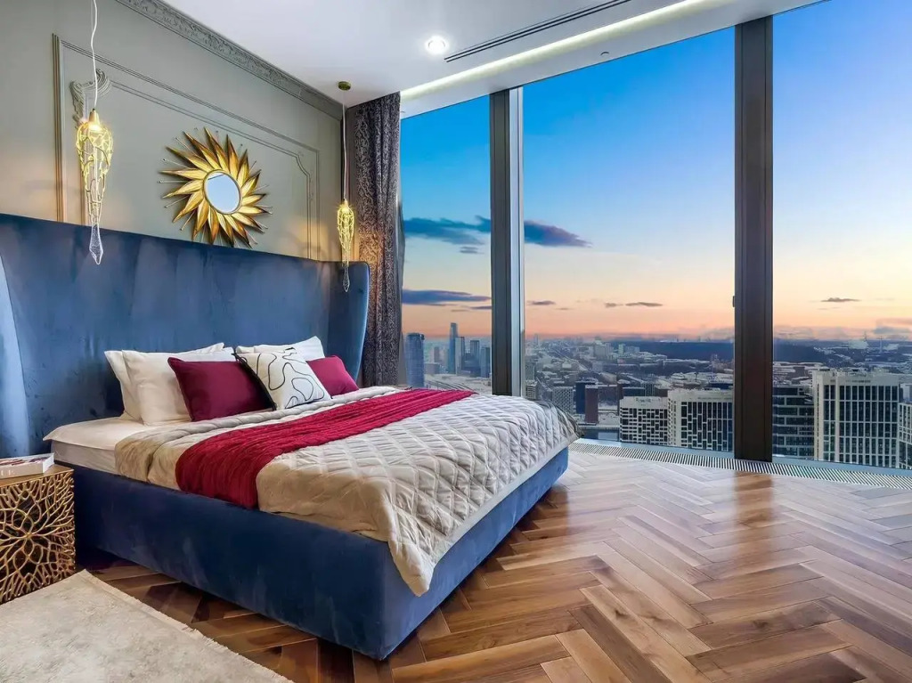 Фотография квартиры Апартаменты Sky City Moscow Уютная Студия на 43 этаже с видом на закат! Lux дизайн! Виден весь город!