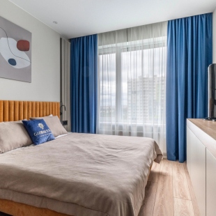 Фотография квартиры Apartment GLOBALSTAY. Новая студия Ладожский Авенир 10 мин м. Ладожская