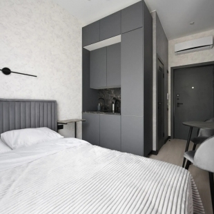 Фотография квартиры Апартаменты 1912 в ЖК Park Side в монохромном стиле 6